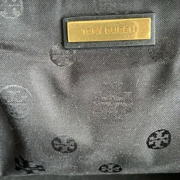 Tory Burch Alexa Satchel In Black Leather with Gold Accents - Picture 11 of 11